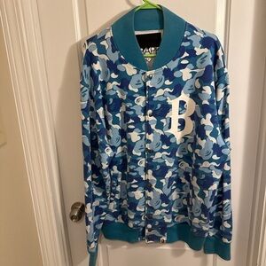 Bape Bathing Ape Blue Camo Varsity Jacket